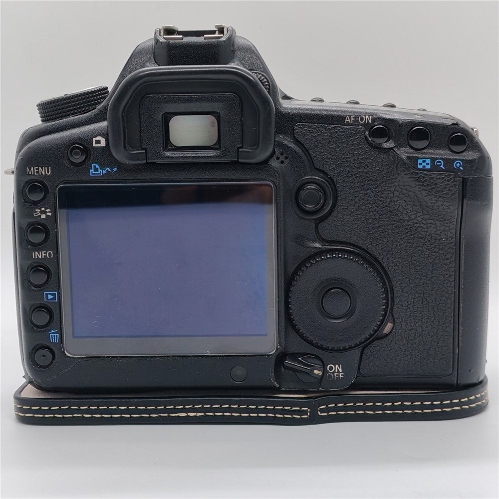 Half Case for Canon EOS 5D Mark II  /  Mark III  /  Mark IV Detachable Battery Design PU Leather Camera Grip Cover with Wrist Strap