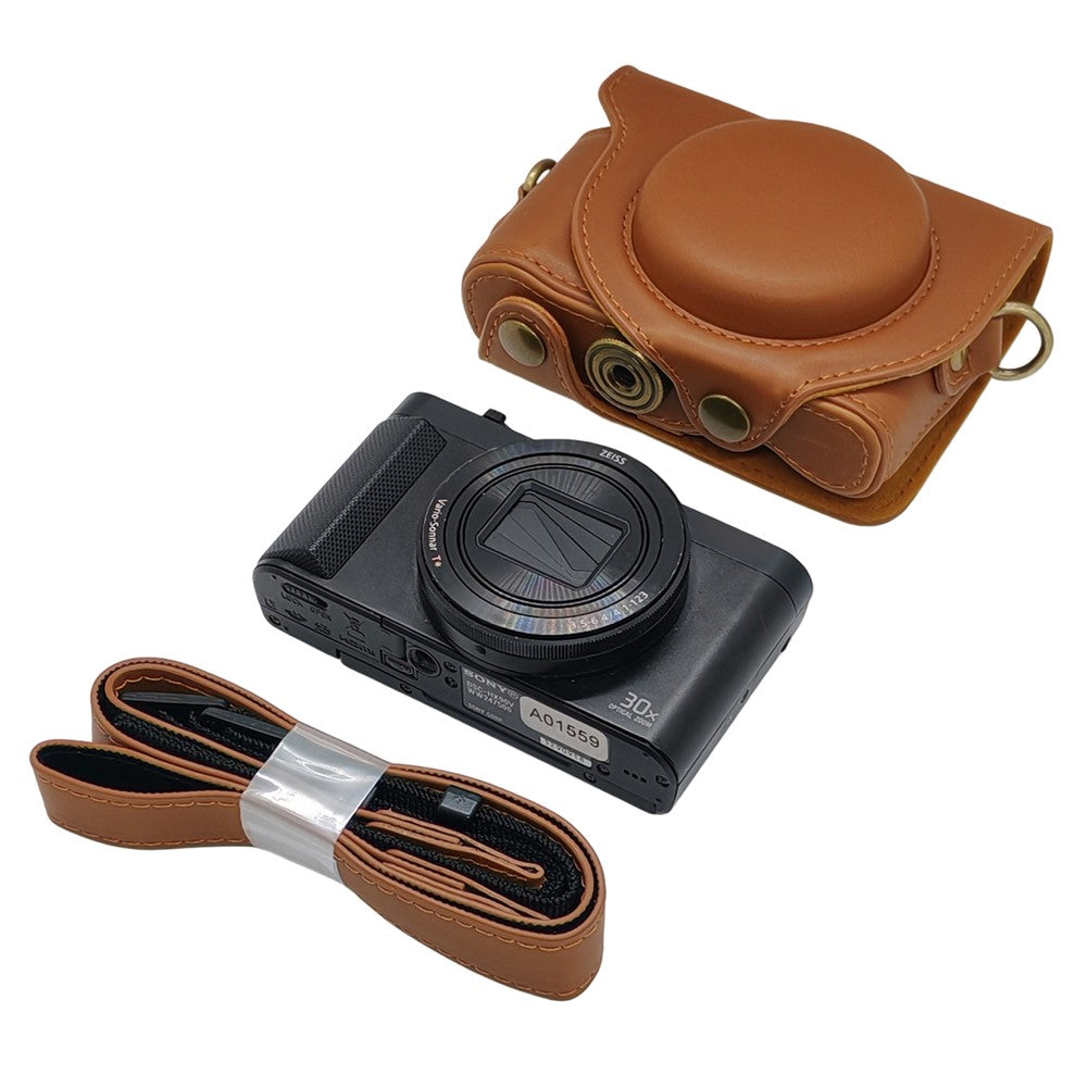 Camera Case for Sony HX80  /  HX90  /  HX90V  /  WX500 PU Leather Protective Cover with Detachable Shoulder Strap