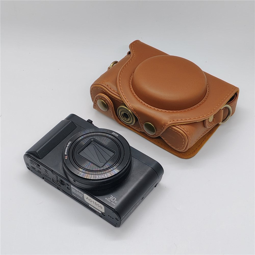 Camera Case for Sony HX80  /  HX90  /  HX90V  /  WX500 PU Leather Protective Cover with Detachable Shoulder Strap