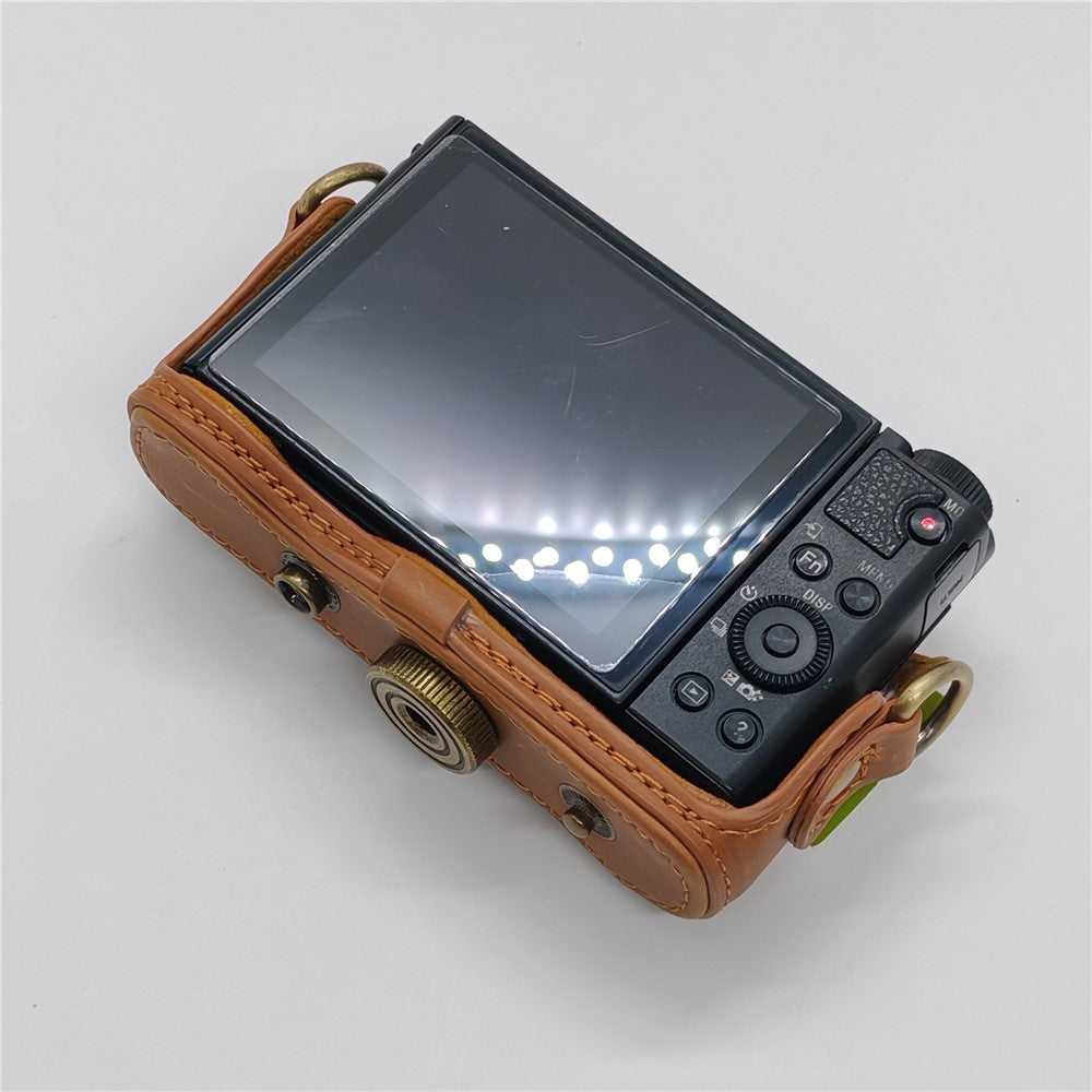 Camera Case for Sony HX80  /  HX90  /  HX90V  /  WX500 PU Leather Protective Cover with Detachable Shoulder Strap