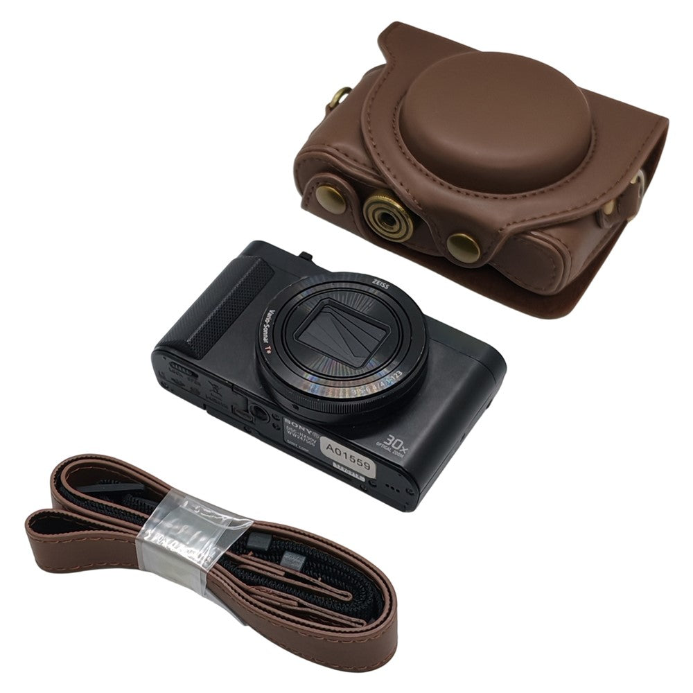 Camera Case for Sony HX80  /  HX90  /  HX90V  /  WX500 PU Leather Protective Cover with Detachable Shoulder Strap