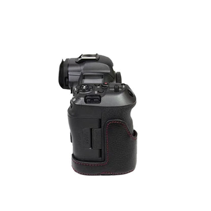 Top Layer Cowhide Camera Bottom Case for Canon EOS R5 / R6 / R62 Battery Opening Design Protective Half Body Cover
