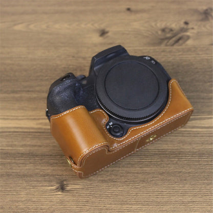 For Canon EOS R10 PU Leather Anti-scratch Camera Bottom Cover Large Opening Design Protective Half Body Case