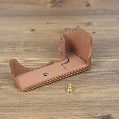 For Canon EOS R10 PU Leather Anti-scratch Camera Bottom Cover Large Opening Design Protective Half Body Case
