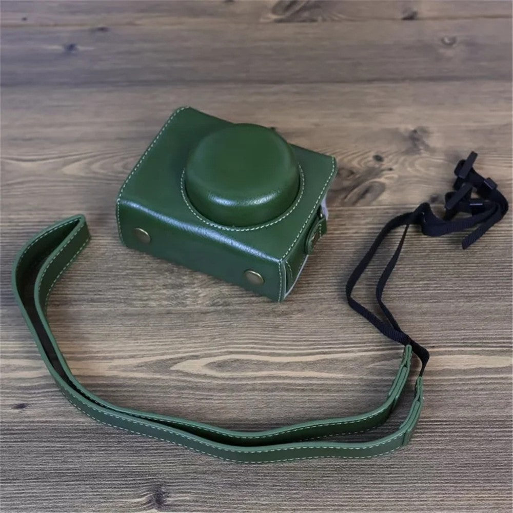 For Sony ZV-1 Vintage Detachable PU Leather Camera Bag Protective Cover with Shoulder Strap