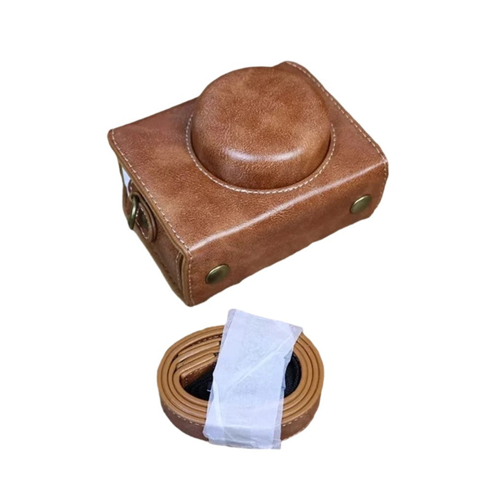 PU Leather Case for Sony ZV-1F Camera, Full Protection Camera Carrying Bag with Shoulder Strap