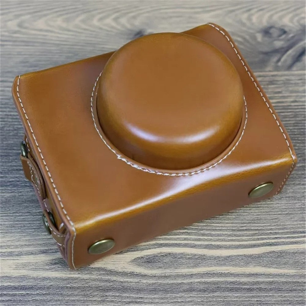 Protective Case for Sony ZV-1F, Battery Opening Design Detachable PU Leather Camera Bag with Shoulder Strap
