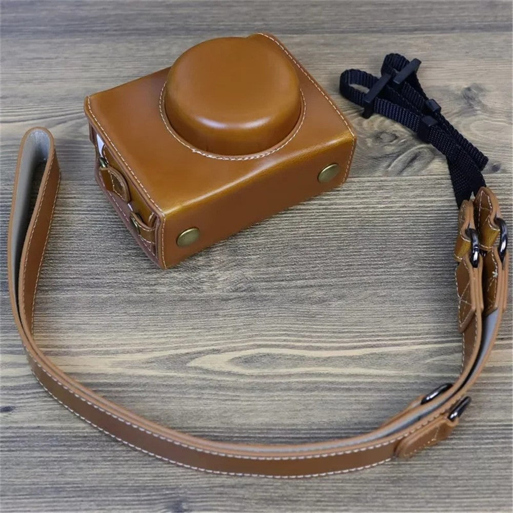 Protective Case for Sony ZV-1F, Battery Opening Design Detachable PU Leather Camera Bag with Shoulder Strap
