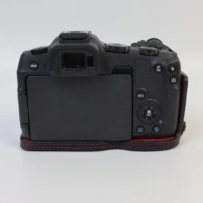 For Canon EOS R8 Genuine Cow Leather Camera Bottom Case Half Body Cover with Battery Opening