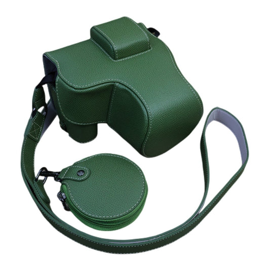 For Canon EOS R8 PU Leather Case Digital Camera Battery Opening Design Bag with Strap and Small Bag