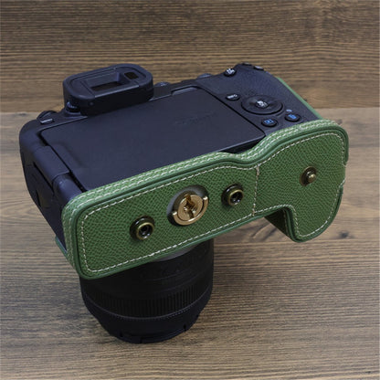 For Canon EOS R8 PU Leather Case Digital Camera Battery Opening Design Bag with Strap and Small Bag