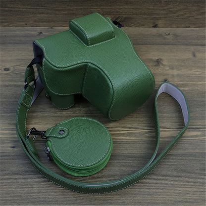 For Canon EOS R8 PU Leather Case Digital Camera Battery Opening Design Bag with Strap and Small Bag