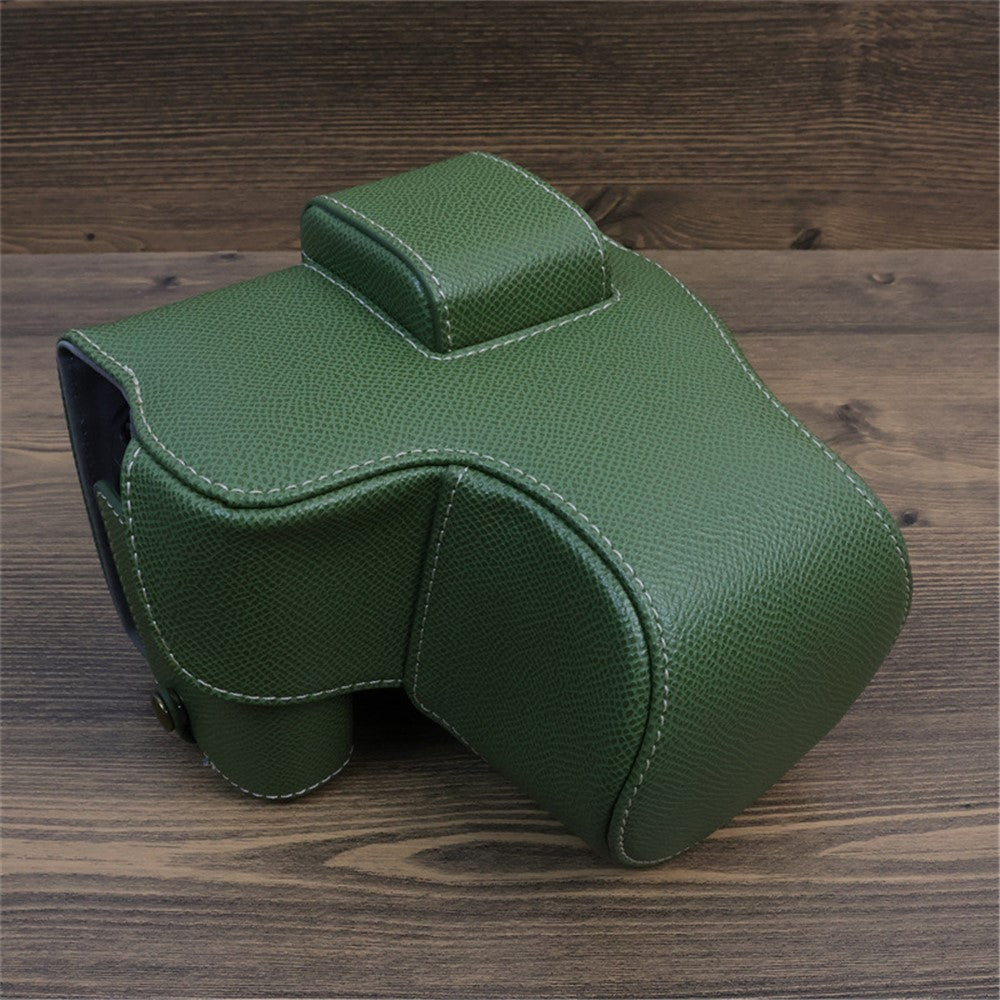 For Canon EOS R8 PU Leather Case Digital Camera Battery Opening Design Bag with Strap and Small Bag