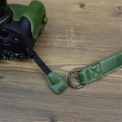 For Canon EOS R50 / R100 PU Leather Camera Case Battery Opening Design Camera Cover with Strap and Small Bag