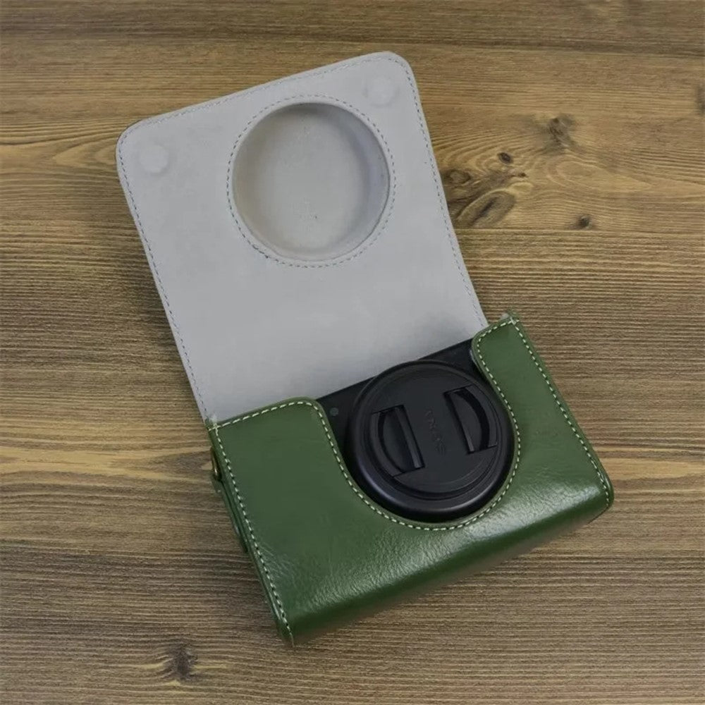 For Sony ZV-1 / ZV-1 II / ZV-1F Case PU Leather Protective Camera Bag with Shoulder Strap, Horizontal Type