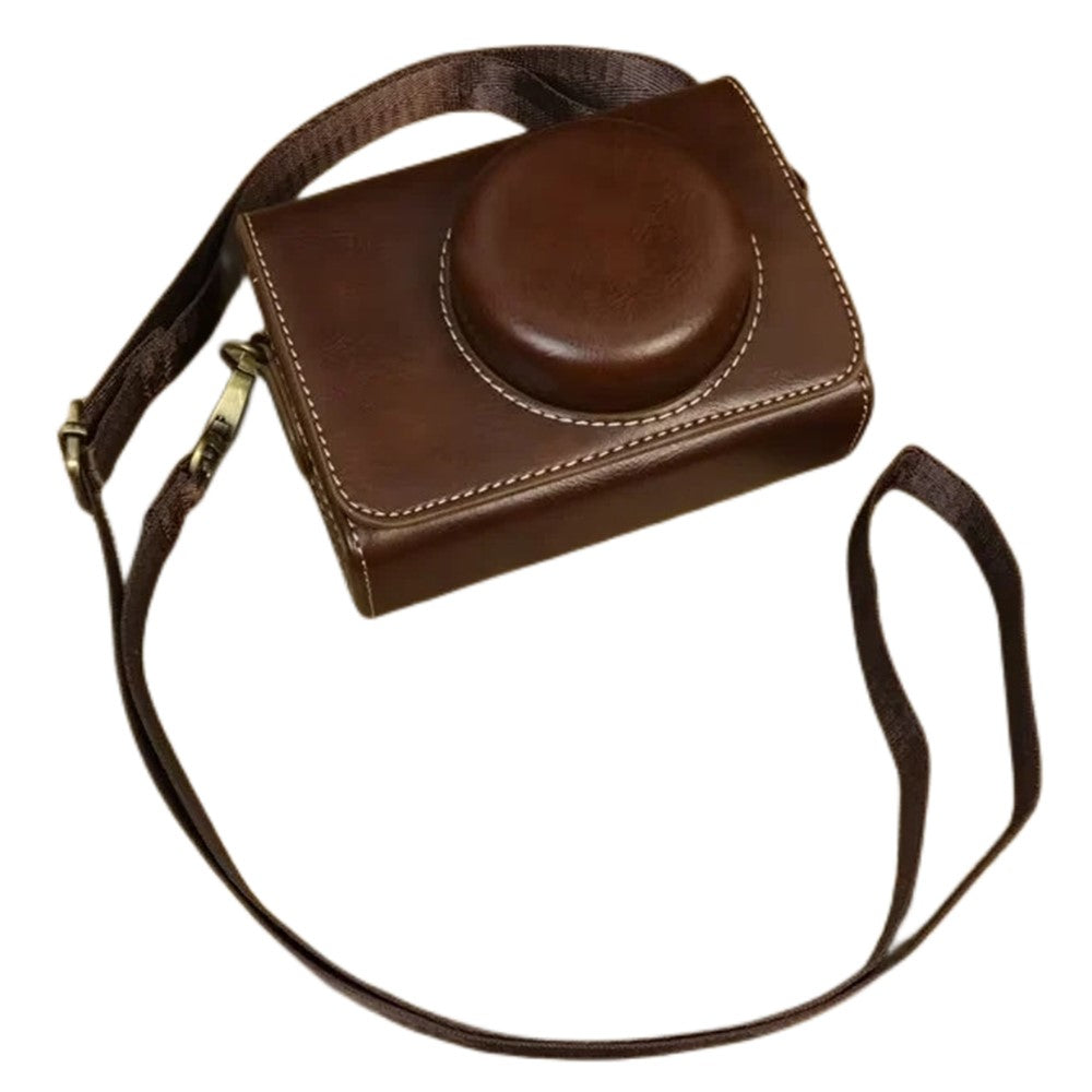 For Sony ZV-1 / ZV-1 II / ZV-1F Case PU Leather Protective Camera Bag with Shoulder Strap, Horizontal Type