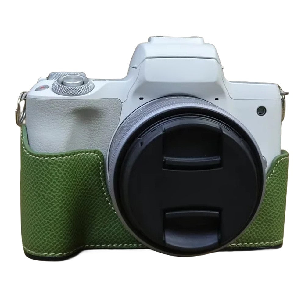 For Canon EOS M50 Mark II PU Leather Bottom Case Half Body Camera Protection Cover