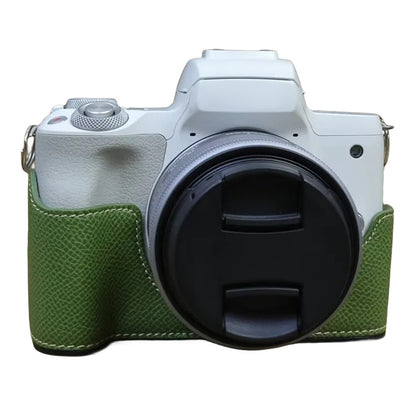 For Canon EOS M50 Mark II PU Leather Bottom Case Half Body Camera Protection Cover