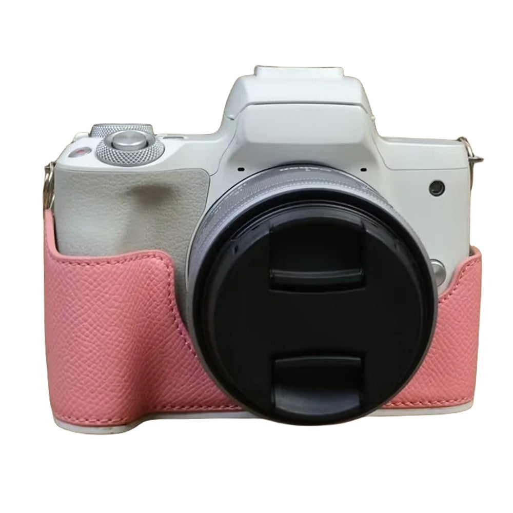For Canon EOS M50 Mark II PU Leather Bottom Case Half Body Camera Protection Cover