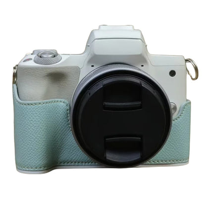 For Canon EOS M50 Mark II PU Leather Bottom Case Half Body Camera Protection Cover