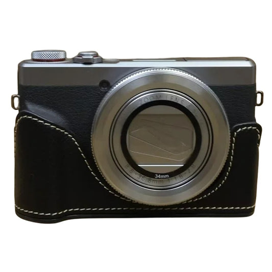 For Canon PowerShot G7 X Mark II / G7 X Mark III Leather Camera Case Half Body Protective Cover