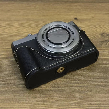 For Canon PowerShot G7 X Mark II / G7 X Mark III Leather Camera Case Half Body Protective Cover
