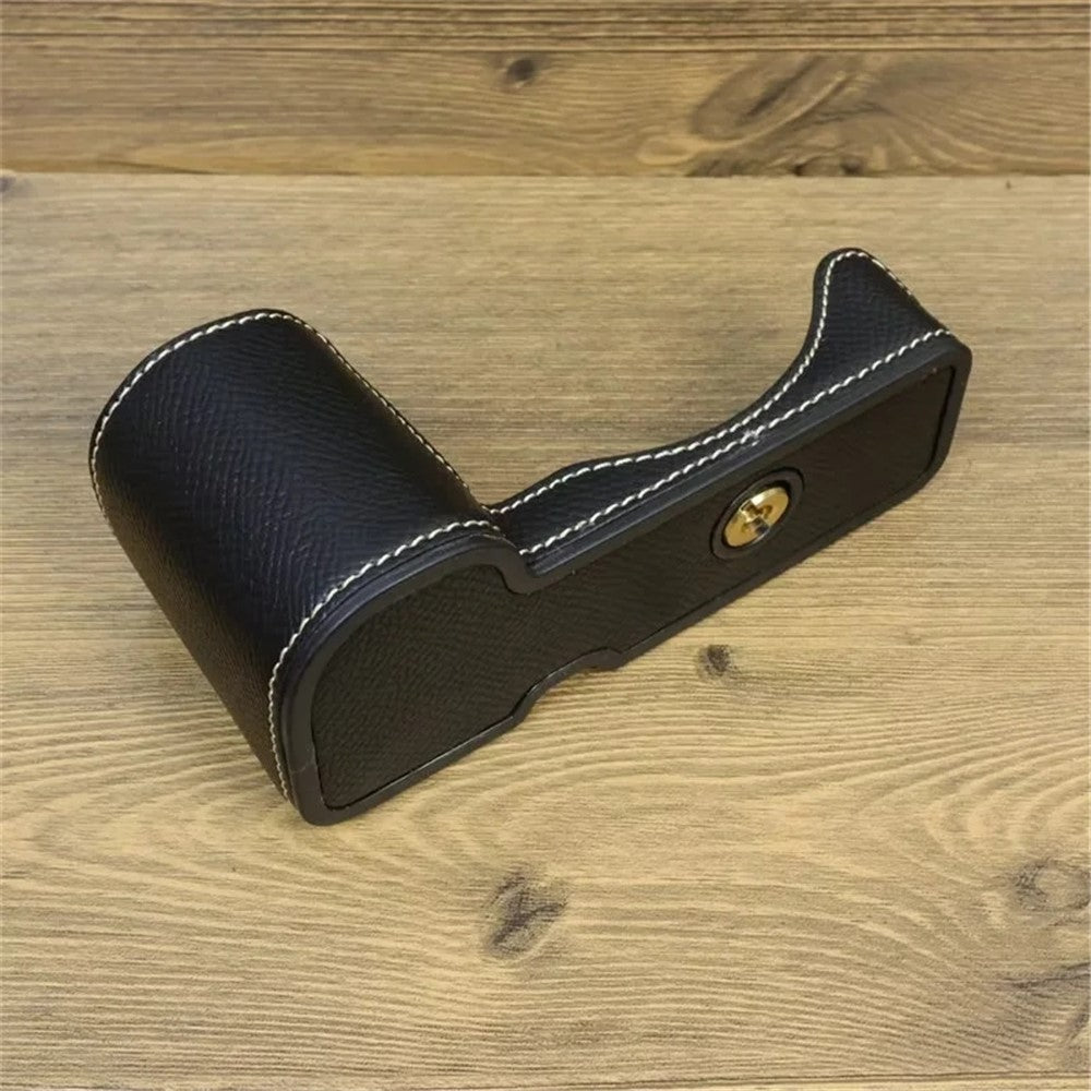 For Sony ZV-E10 PU Leather Camera Case Half Body Scratch Resistant Protective Cover