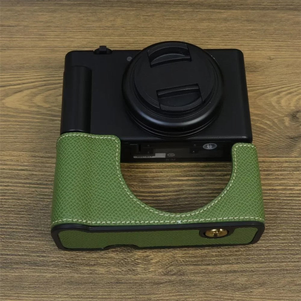 For Sony ZV-1 II / ZV-1F Camera Case PU Leather Half Body Protective Cover with Screw