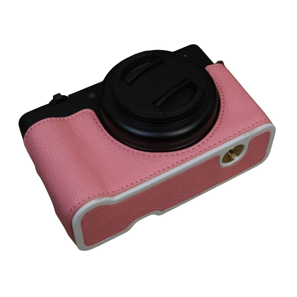 For Sony ZV-1 II / ZV-1F Camera Case PU Leather Half Body Protective Cover with Screw