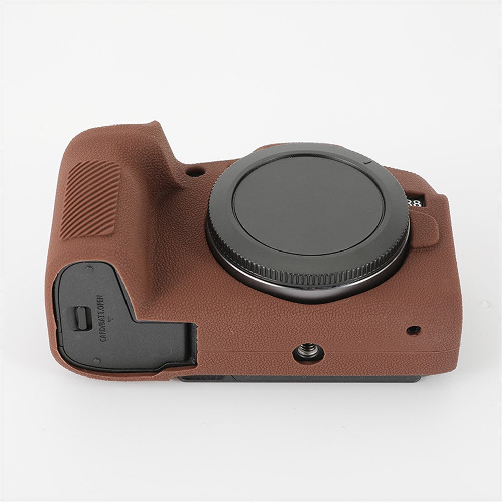 For Canon EOS R8 Soft Silicone Anti-scratch Case Litchi Texture Camera Protective Cover