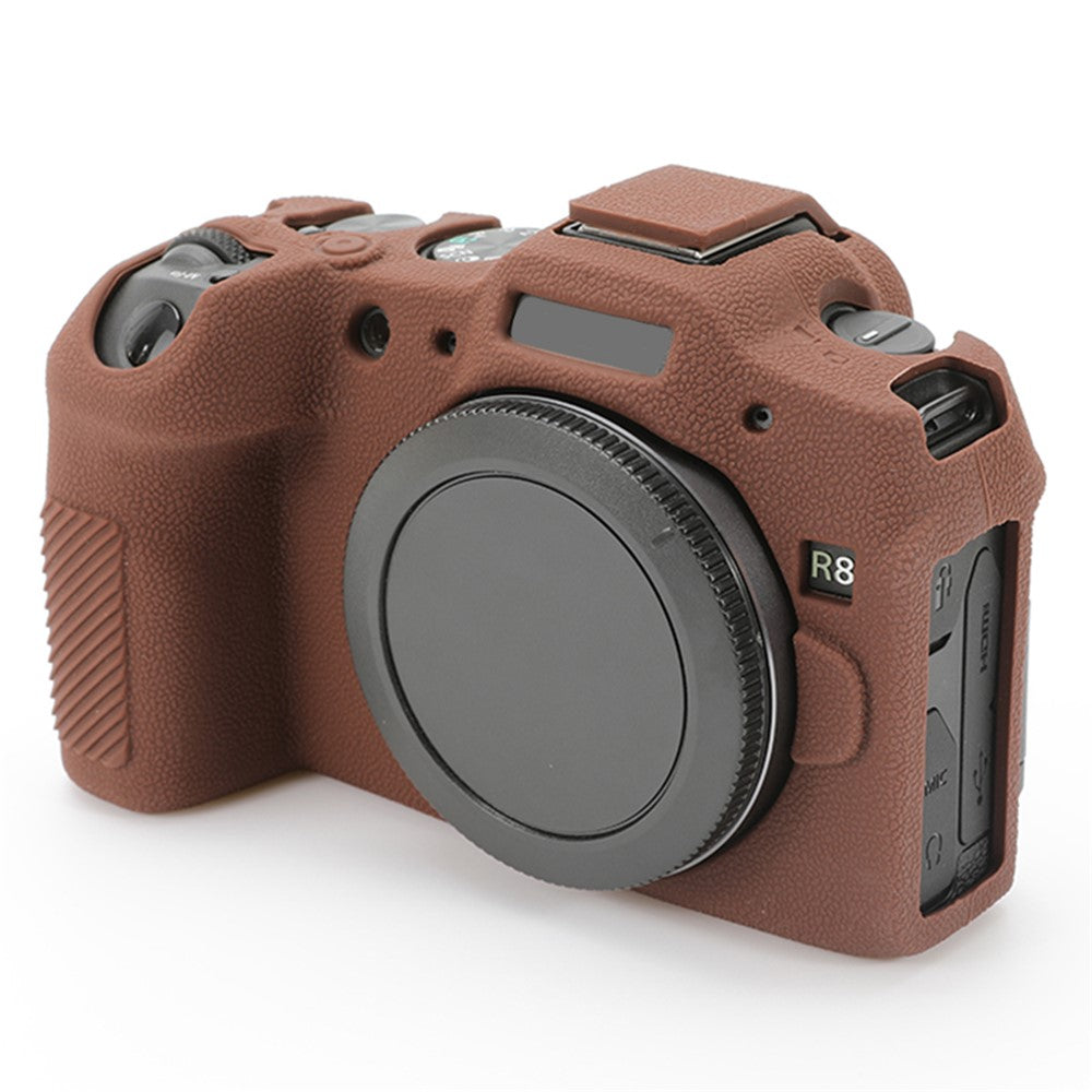 For Canon EOS R8 Soft Silicone Anti-scratch Case Litchi Texture Camera Protective Cover