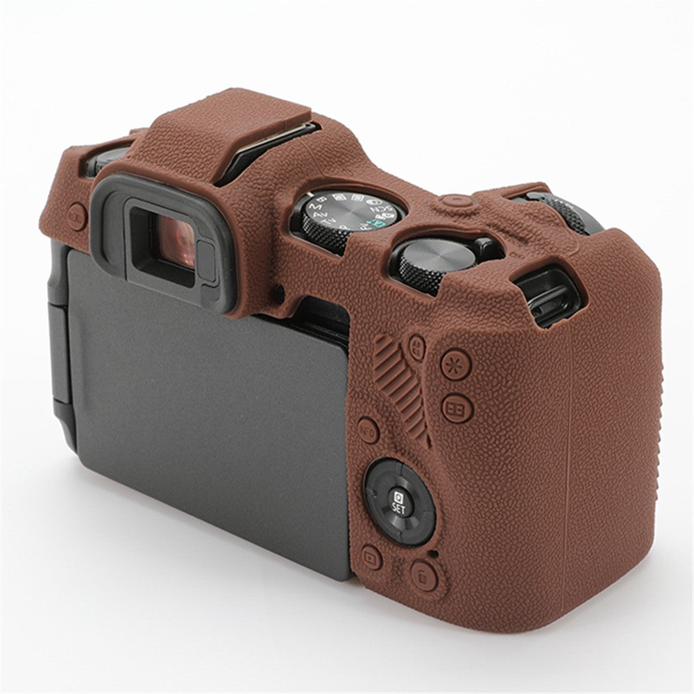 For Canon EOS R8 Soft Silicone Anti-scratch Case Litchi Texture Camera Protective Cover