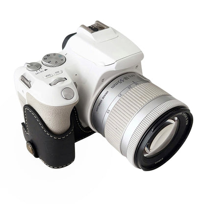 For Canon EOS 200D II / 200D Buffalo Texture PU Leather Bottom Case Anti-scratch Half Body Camera Cover