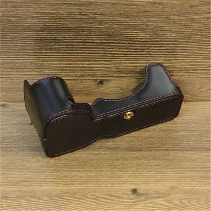 For Sony A7C II / A7CR PU Leather Camera Bottom Cover Screw Design Half Body Case Anti-Scratch Protector