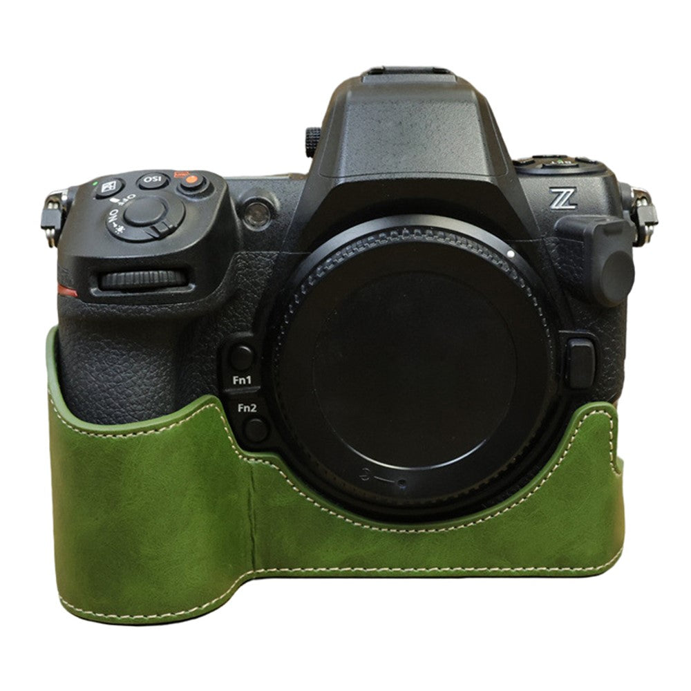 For Nikon Z8 PU Leather Bottom Case Anti-scratch Half Body Camera Cover with Battery Opening