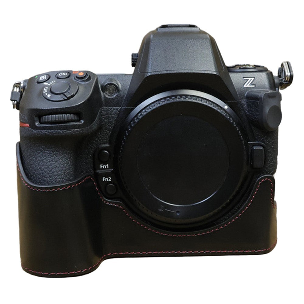 For Nikon Z8 PU Leather Bottom Case Anti-scratch Half Body Camera Cover with Battery Opening