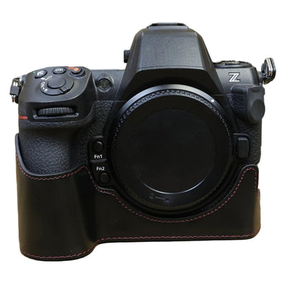 For Nikon Z8 PU Leather Bottom Case Anti-scratch Half Body Camera Cover with Battery Opening