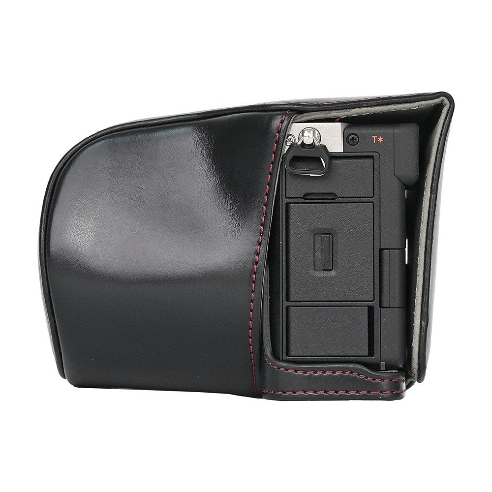 For Sony A7C II / A7CR Detachable Camera Bag PU Leather Battery Opening Case with Lens Bag