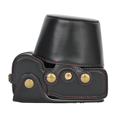 For Sony A7C II / A7CR Detachable Camera Bag PU Leather Battery Opening Case with Lens Bag