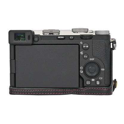 For Sony A7C II / A7CR Detachable Camera Bag PU Leather Battery Opening Case with Lens Bag