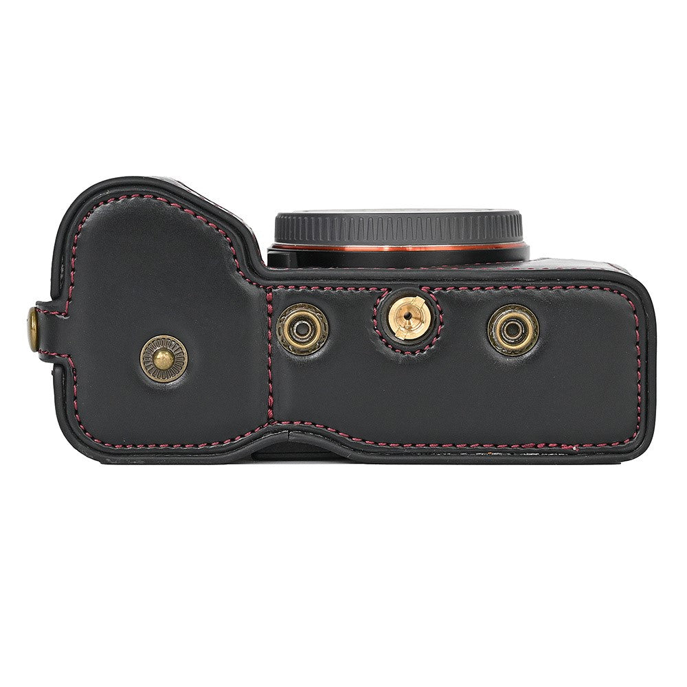 For Sony A7C II / A7CR Detachable Camera Bag PU Leather Battery Opening Case with Lens Bag