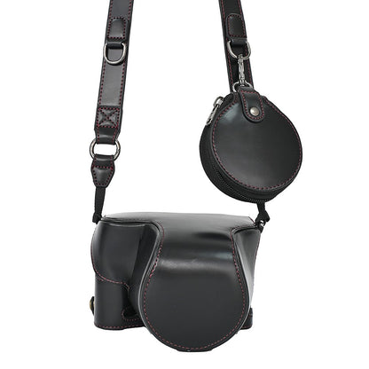 For Sony A7C II / A7CR Detachable Camera Bag PU Leather Battery Opening Case with Lens Bag