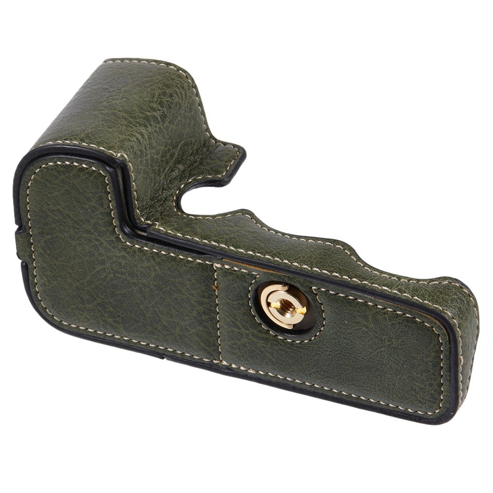 For Canon R5 / R6 / R6 Mark II Protective PU Leather Half Camera Case Bottom Half-Body Protective Cover