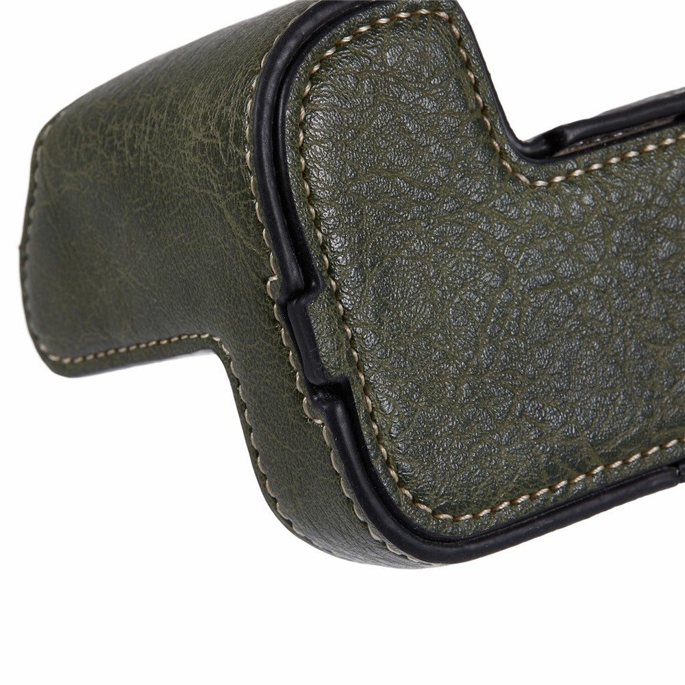 For Canon R5 / R6 / R6 Mark II Protective PU Leather Half Camera Case Bottom Half-Body Protective Cover