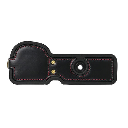 For Sony ZV-E10 Battery Opening Design PU Leather Camera Cover Half Body Bottom Case with Wrist Strap