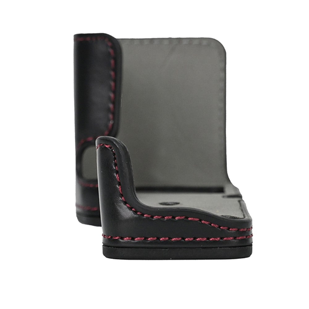 For Sony ZV-E10 Battery Opening Design PU Leather Camera Cover Half Body Bottom Case with Wrist Strap