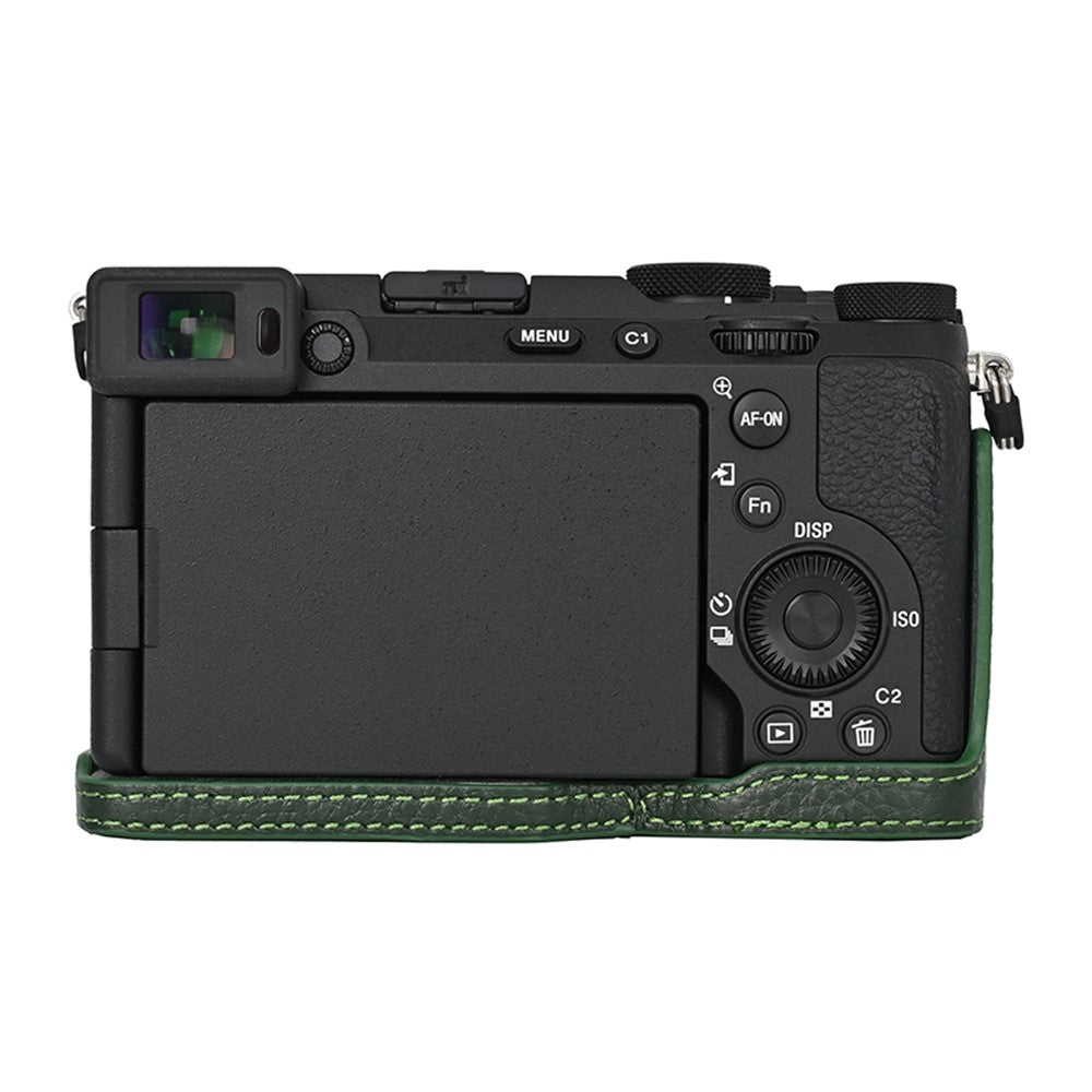 For Sony A7C II / A7CR Genuine Cow Leather Bottom Case Half Camera Cover with Battery Opening