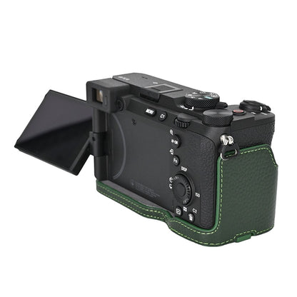For Sony A7C II / A7CR Genuine Cow Leather Bottom Case Half Camera Cover with Battery Opening