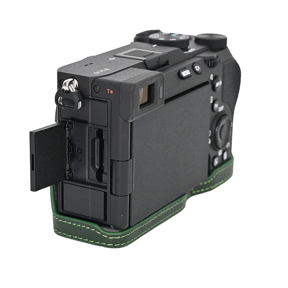 For Sony A7C II / A7CR Genuine Cow Leather Bottom Case Half Camera Cover with Battery Opening