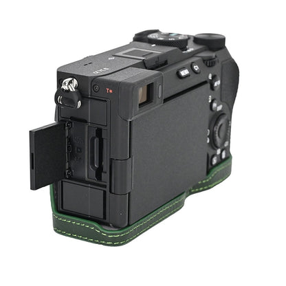 For Sony A7C II / A7CR Genuine Cow Leather Bottom Case Half Camera Cover with Battery Opening